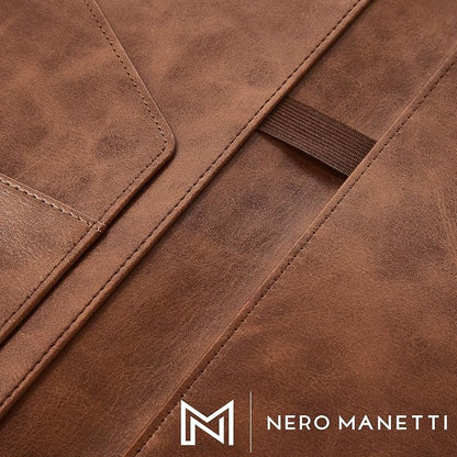 Nero Manetti - Leather Portfolio Folder - Business PU Leather Notepad Holder - Image 6
